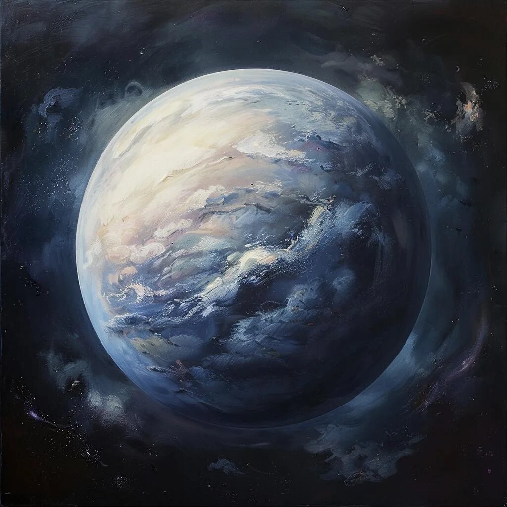 Планета. Иллюстрация сгенерирована нейросетью