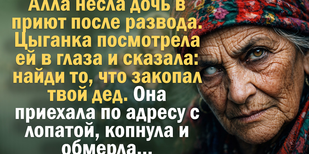 Алла несла дочь в приют после развода. Цыганка посмотрела ей в глаза и сказала: найди то, что закопал твой дед.