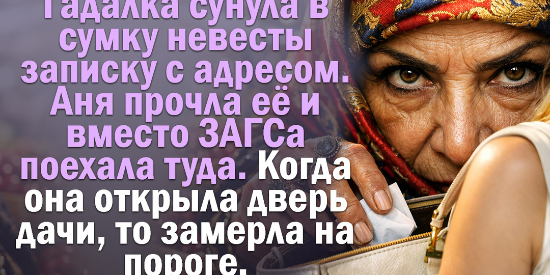 Гадалка сунула в сумку невесты записку с адресом. Аня прочла её и вместо ЗАГСа поехала туда.