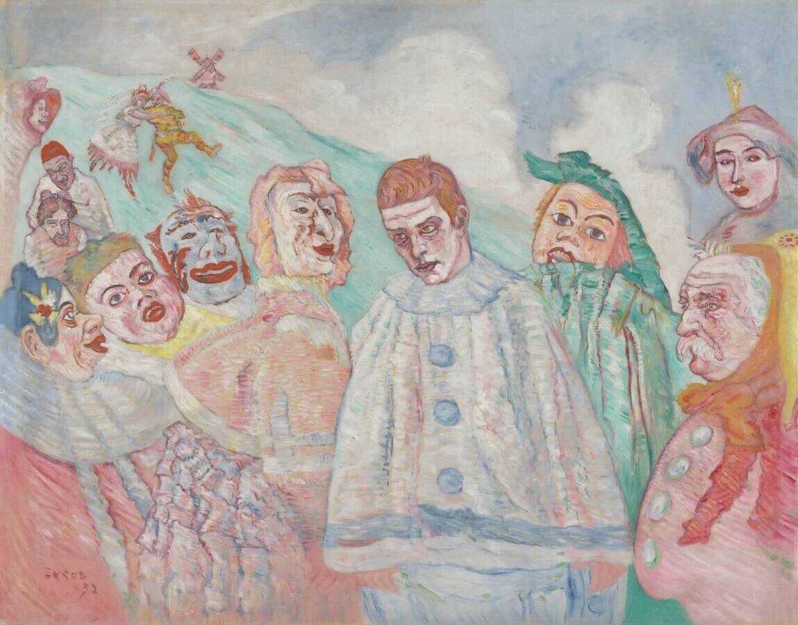 Отчаяние Пьеро. 1910. Художник — Джеймс Энсор. Музей Крёллер-Мюллер, Оттерло