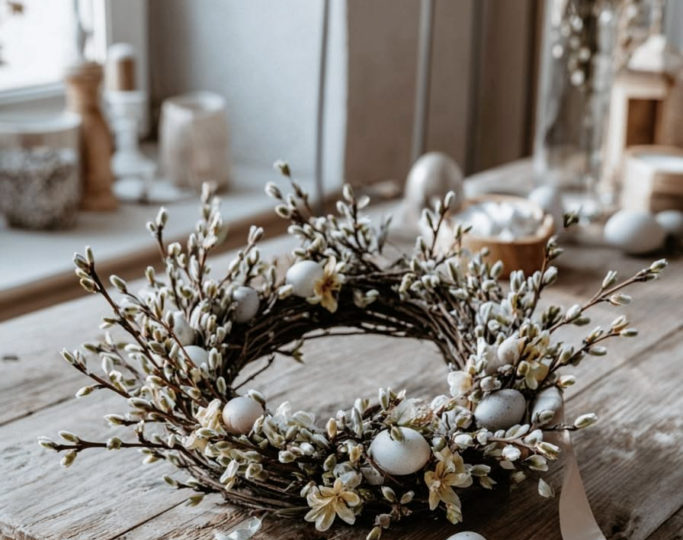 Пасхальный венок из веток: 20 идей