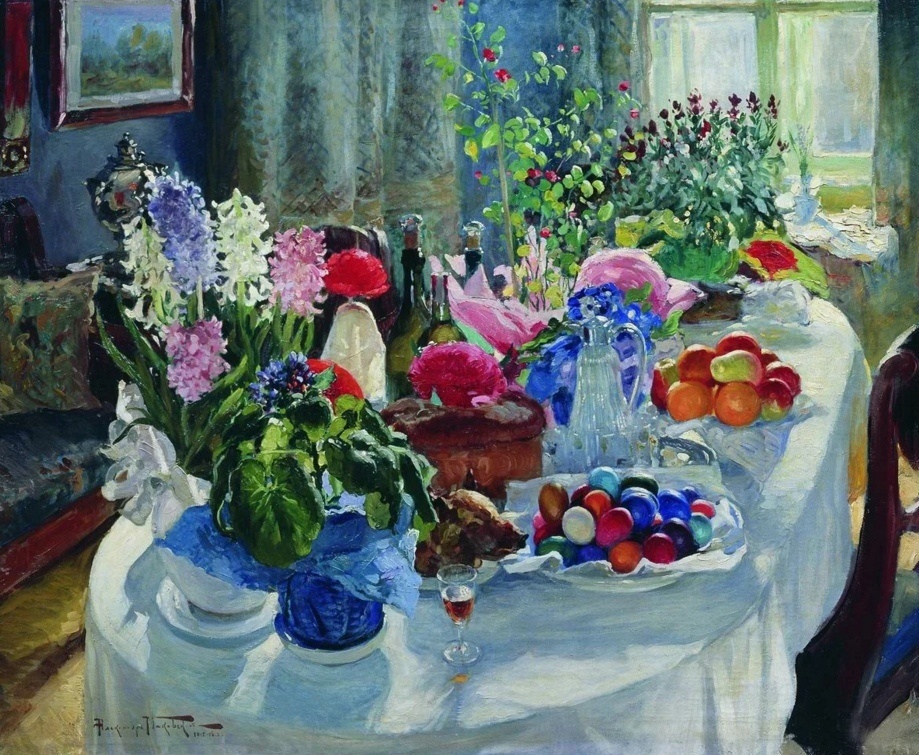 Александр Маковский «Пасхальный стол», 1916 год