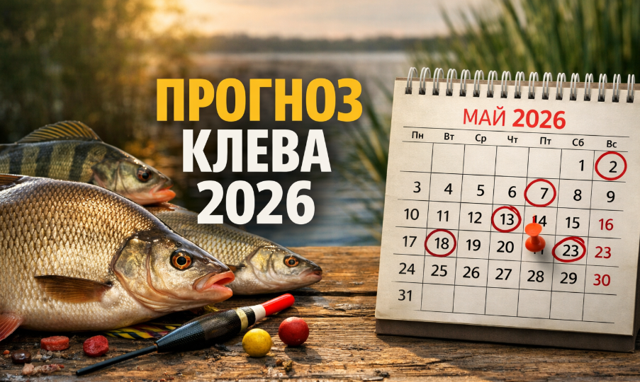 Прогноз клева на май 2026 года. Календарь рыболова