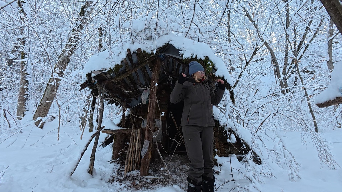 Зеленая хижина зимой
