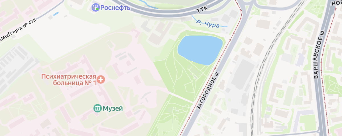 Пруд Бекет на современной карте Москвы. Яндекс.Карты.