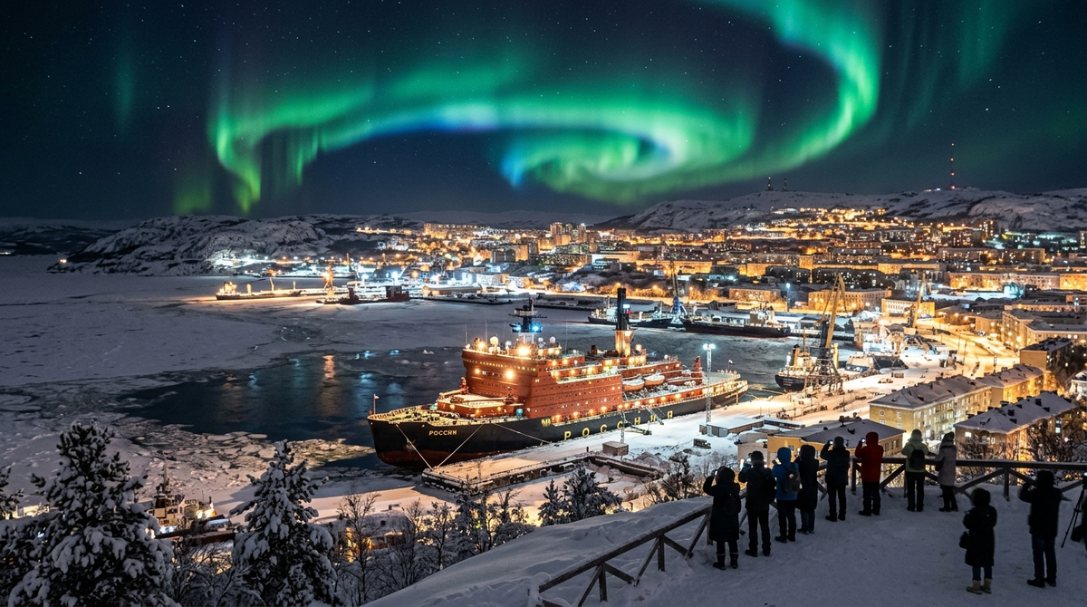 Мурманск — город, где зима настоящая и северное сияние реально