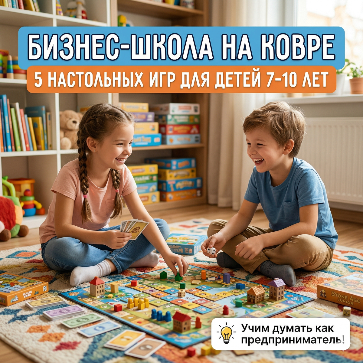 Директор частной школы делится подборкой лучших настолок для детей 7–10 лет, которые развивают финансовую грамотность, навыки переговоров и лидерство.