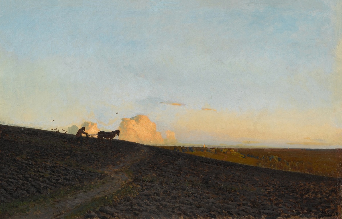Вечер на пашне, Исаак Левитан