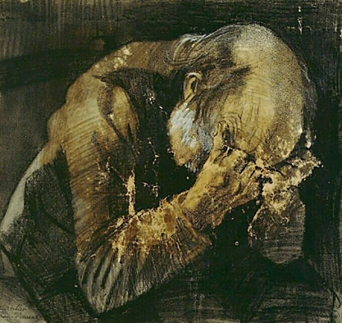 Винсент Ван Гог "Старик, обхвативший голову руками" 1882