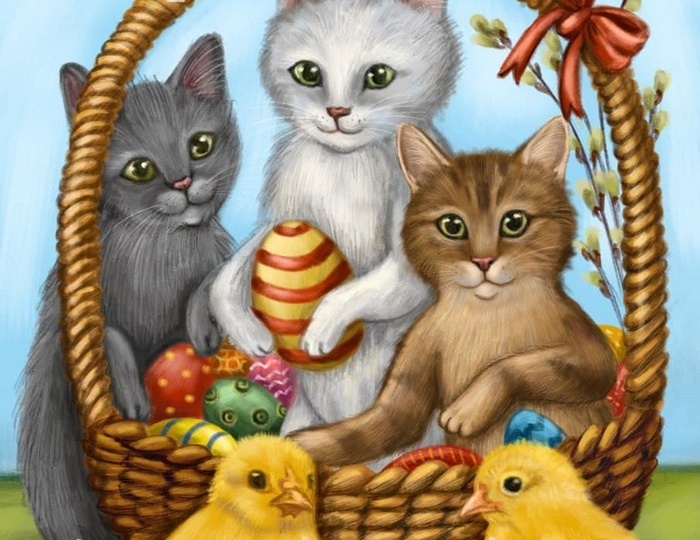 🎨 Что может быть милее пасхальных котиков