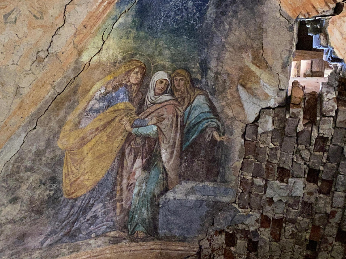 Настенная роспись в церкви Благовещения Пресвятой Богородицы в с. Княжево, Тверская область