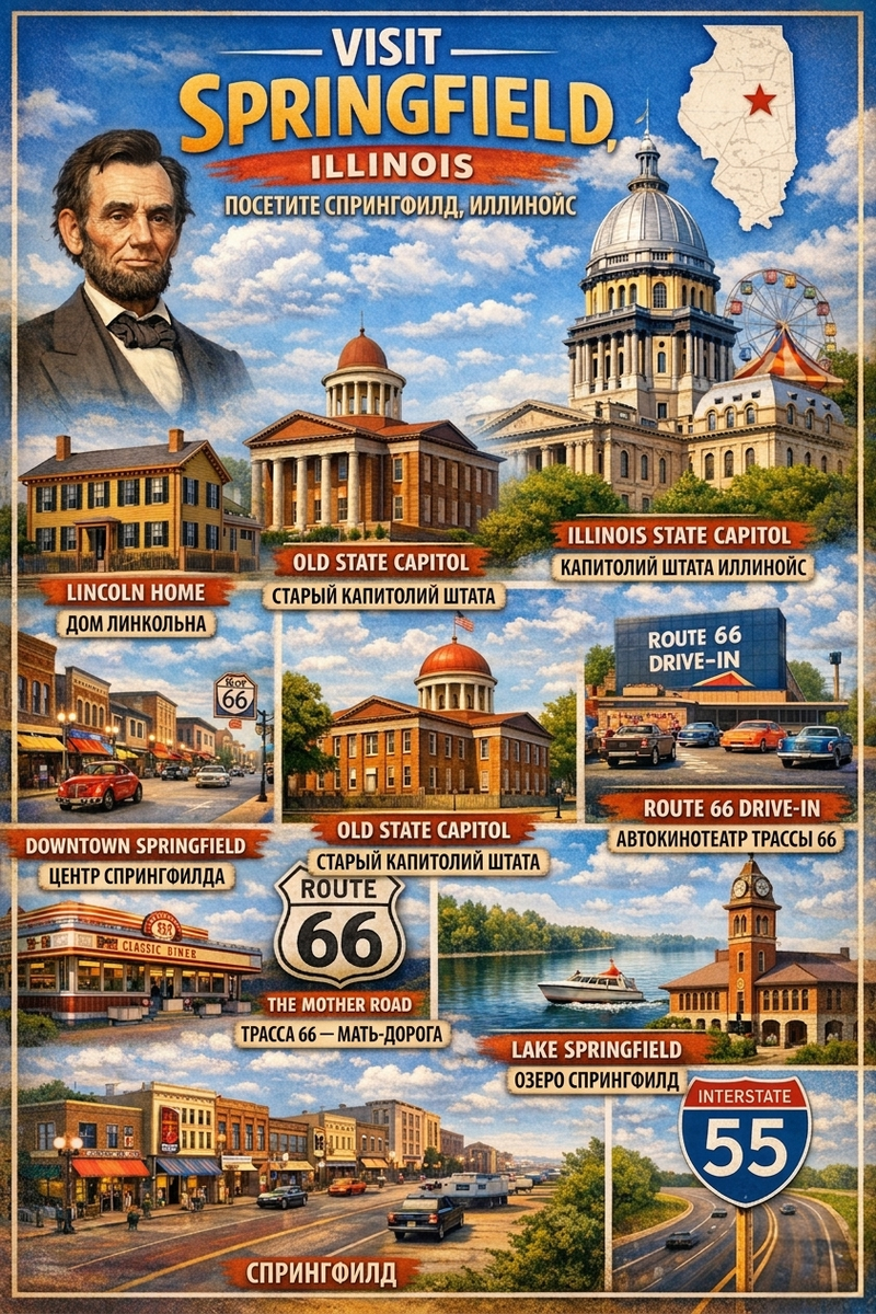 Спрингфилд на ладони: главные достопримечательности города Линкольна.