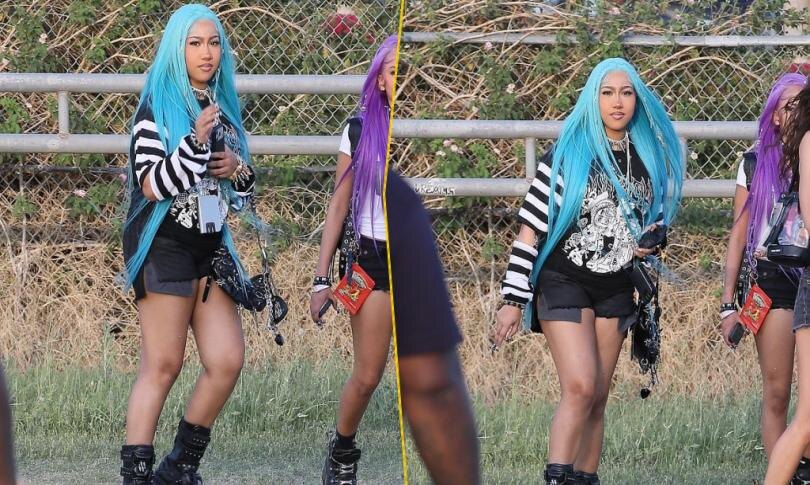    Источник: Backgrid | Норт Уэст появилась на Coachella в ярком готическом образе