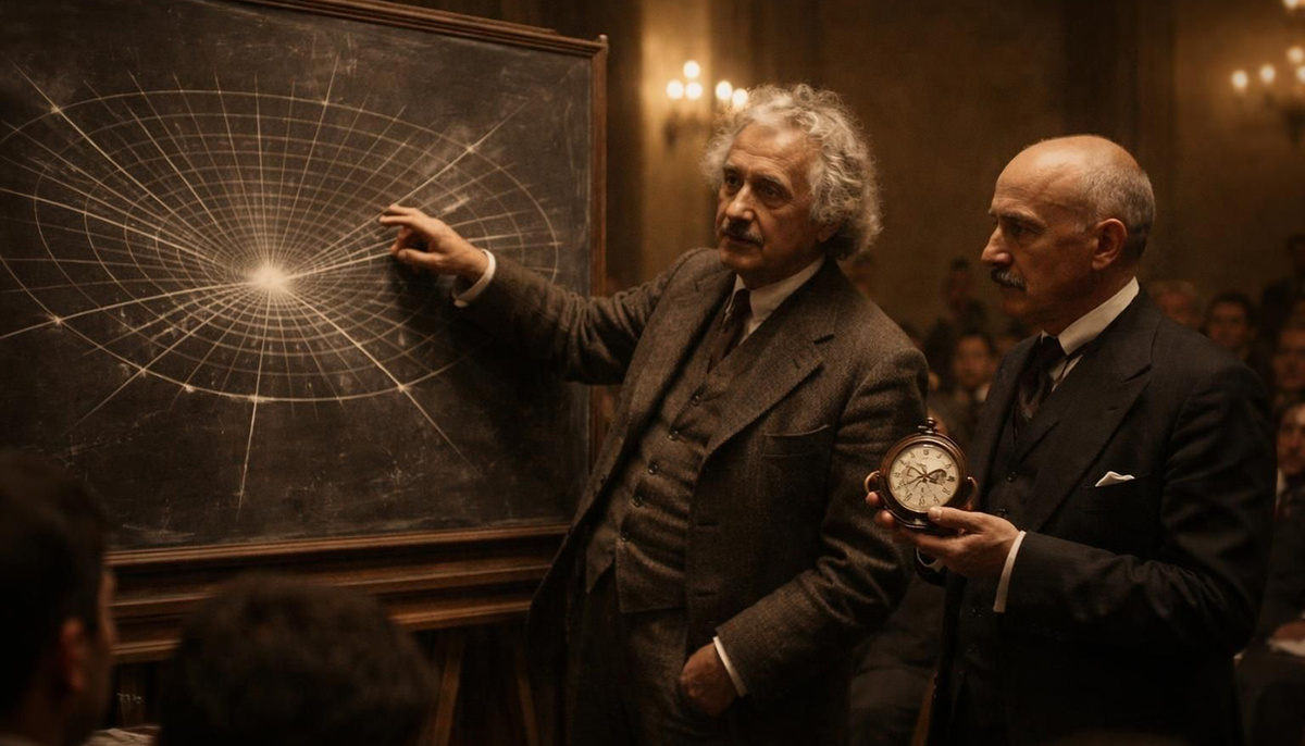 Эйнштейн видел время как четвёртую координату, Бергсон – как переживаемую длительность; их спор разрешила нейробиология, показав, что мозг создаёт время через ошибки прогноза.