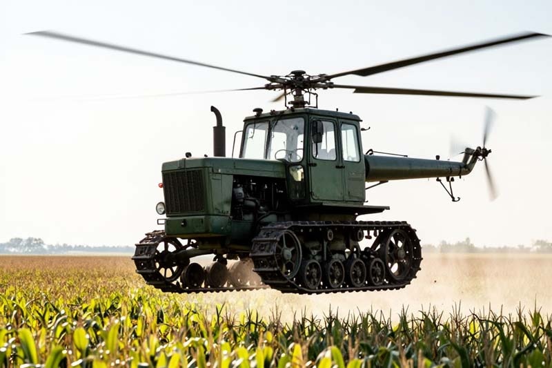 Советский БПЛА для опрыскивания колхозных полей. Опытный образец над кукурузными полями Украинской ССР. 
