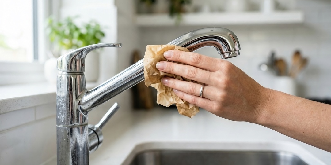 Зачем натирать краны пергаментной бумагой? Секрет зеркального блеска за 30 секунд