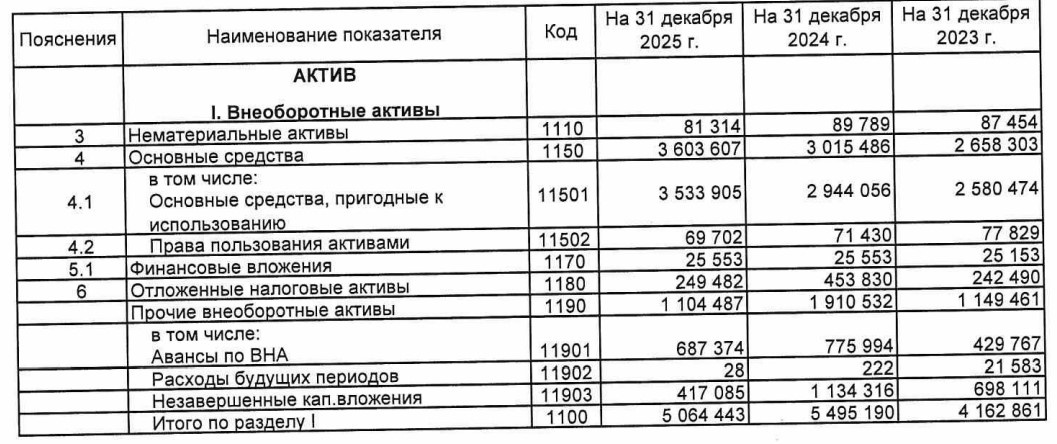 Активы, ГБО за 2025 год