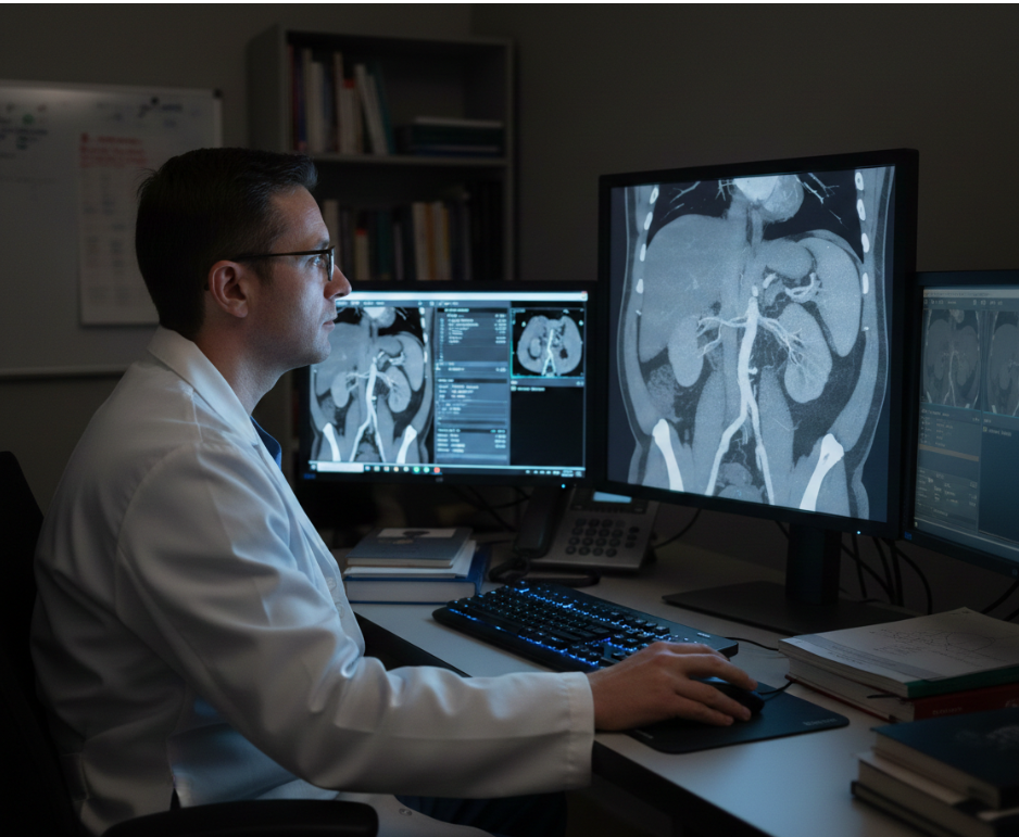 КТ с контрастом или без: в чем разница. ResetRay помогает получить технический анализ ваших исследований.