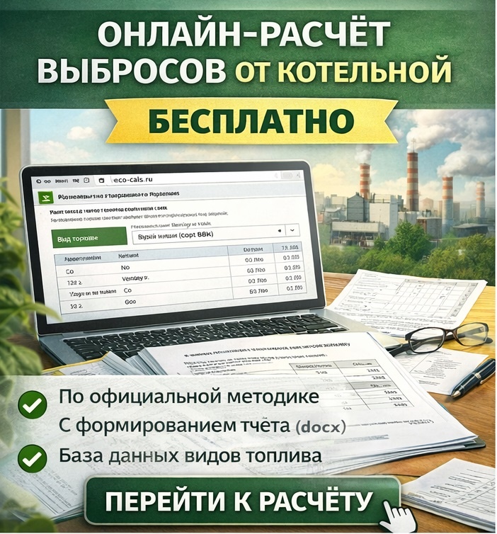 Онлайн расчет выбросов от котельных