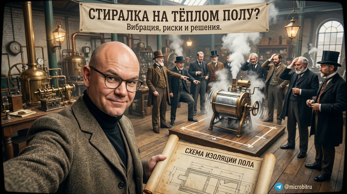    Изолировать вибрацию стиральной машины на теплом полу можно различными способами. as7