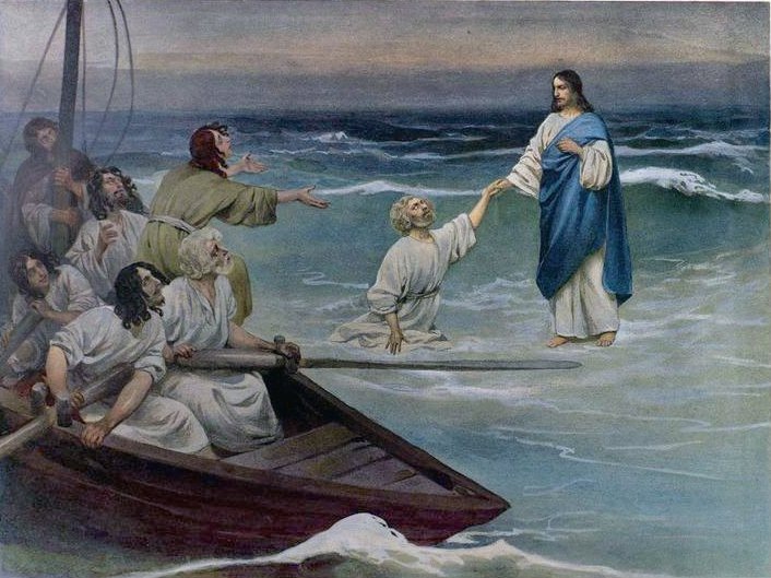 "Хождение Иисуса Христа по водам" Клавдия Лебедева (1852-1916)
