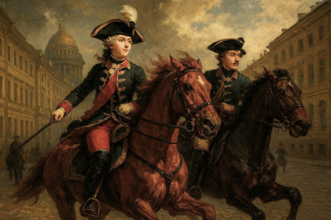 Екатерина II и Григорий Орлов скачут навстречу судьбе