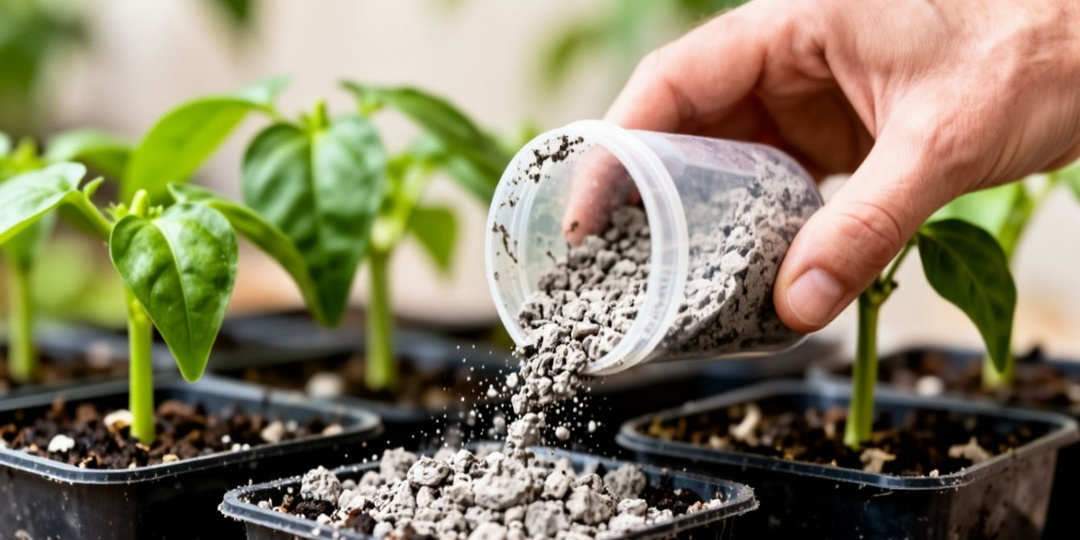 1 ст. л. на литр воды раз в 10 дней — рассада перцев коренастая, без лиловых листьев и задеревенелого стебля