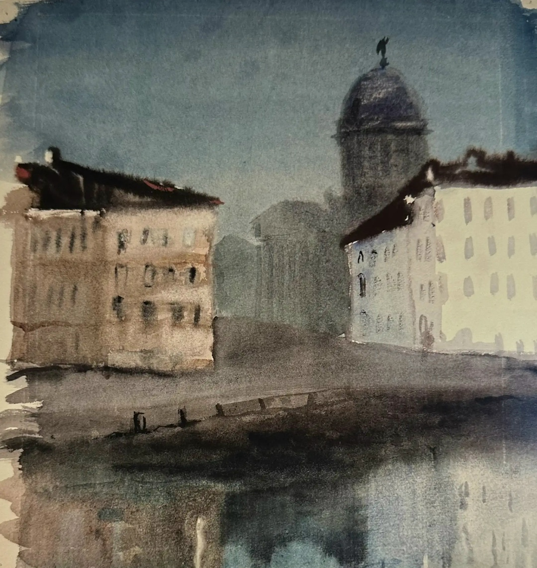 Георгий Траугот. «Белая ночь. Церковь св.Екатерины». 1949