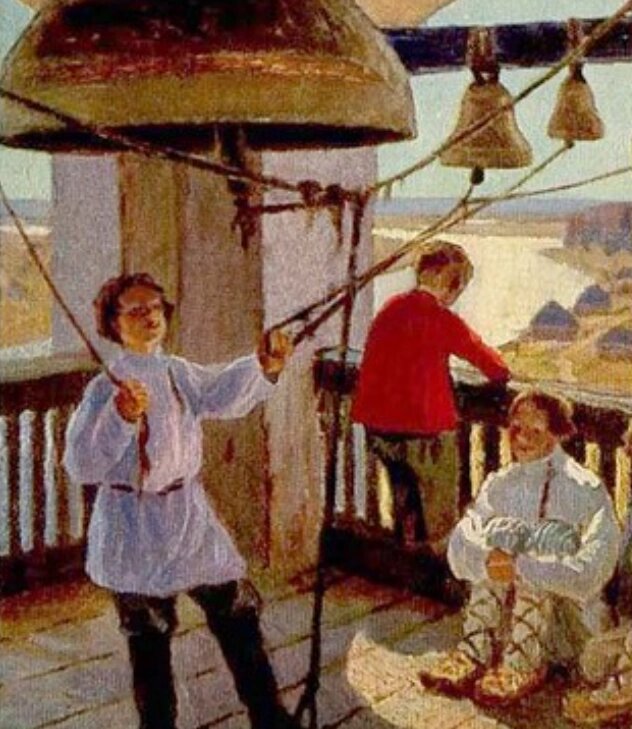    Воздух в сёлах дореволюционной России каждый год наполнялся звоном церковных колоколов — искусством звонарства многие владели сызмальства. Фото: Православная энциклопедия «Азбука веры»