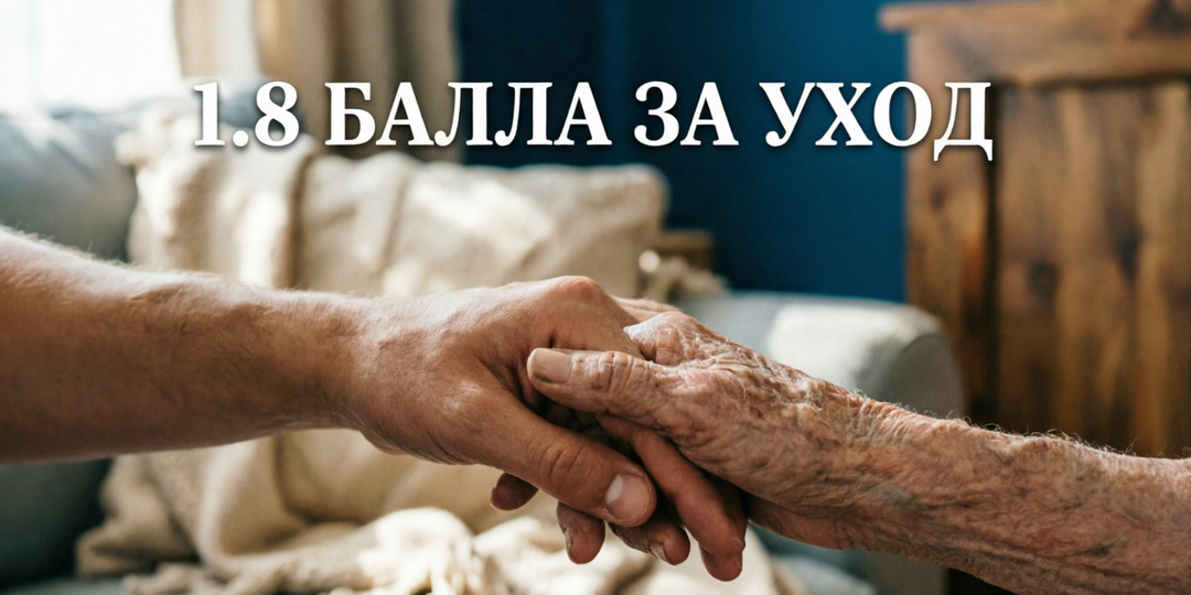 Сколько пенсионных баллов дадут за уход за пожилым родственником