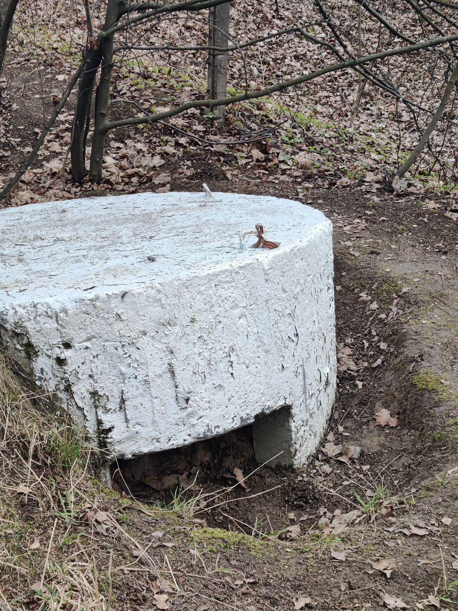 Хорошо видны на крыше ЖБОТа транспортировочные проушины , служившие для установки купола краном. На одной из них георгиевская ленточка привязана. Фото с  прогулки