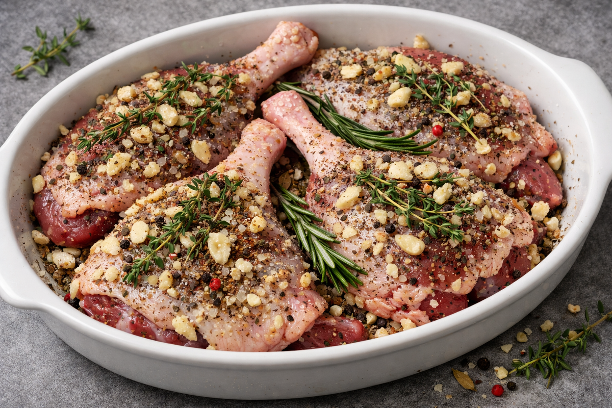 Подготовка утиных ножек 