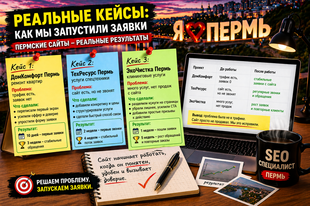 Нет заявок с сайта: реальные кейсы из Перми (как это решается на практике) Пермь