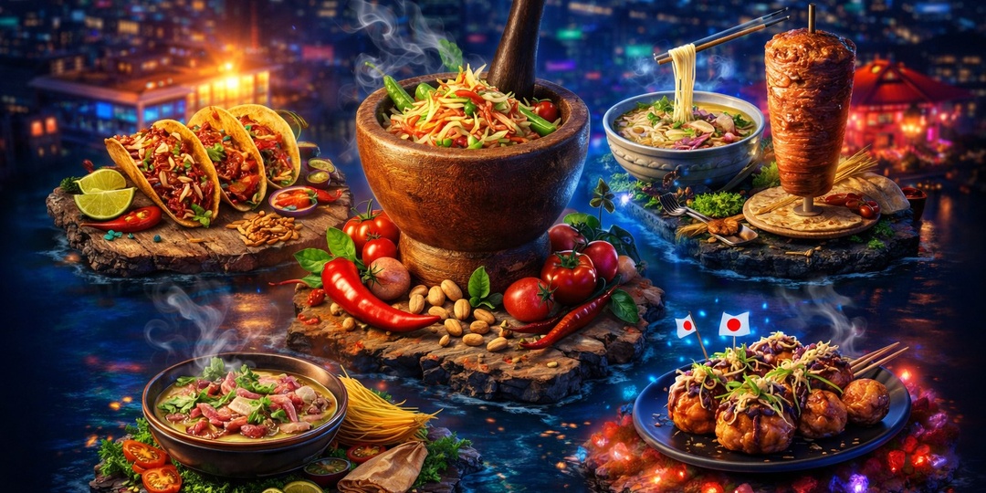 ТОП-5 блюд уличной еды, от которых мир сходит с ума (и где их найти) 🌍🍢