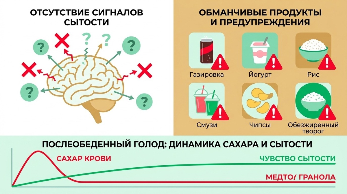 ультраобработанные продукты с мягкой текстурой, высокой калорийностью и определёнными сочетаниями нутриентов могут способствовать перееданию. 