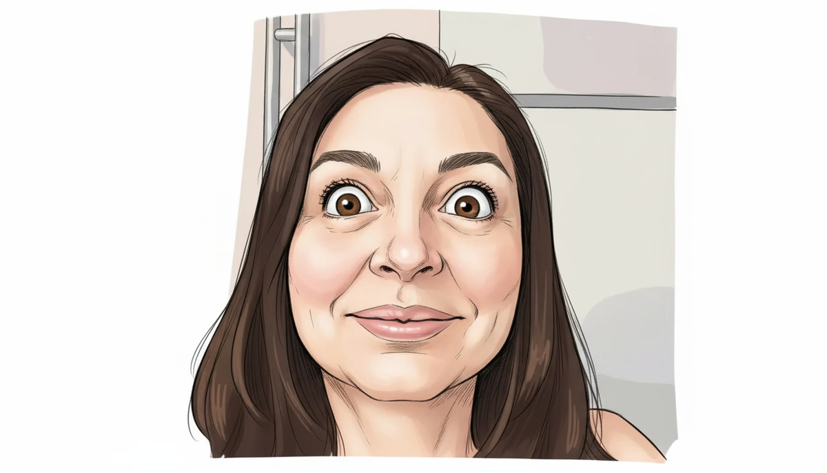 Утром, перед зеркалом, в шоке от своей красоты.