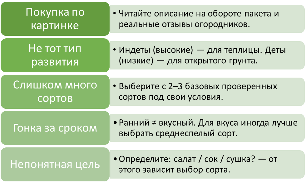 Памятка: как не ошибиться в выборе сорта томатов
