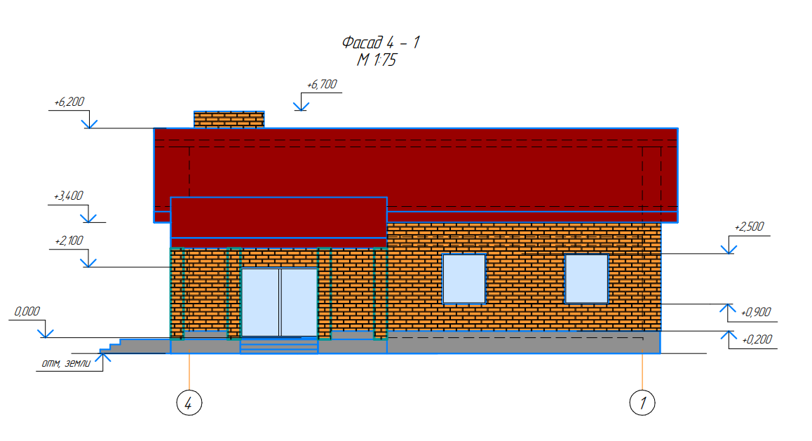 Фасад с террасой