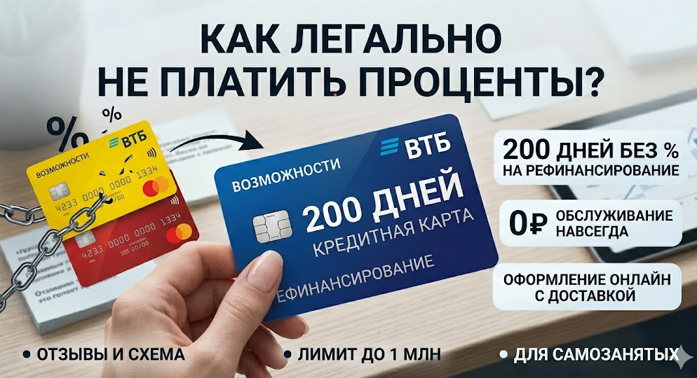 Как легально не платить проценты? ВТБ кредитная карта «200 дней»: условия, отзывы и схема рефинансирования