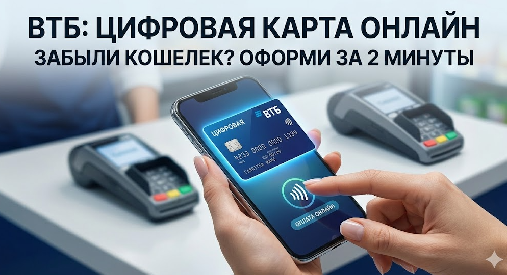 Забыли кошелек дома? Рассказываем, как оформить цифровую кредитную карту ВТБ онлайн за 2 минуты
