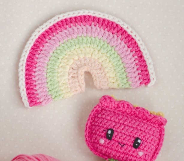 Как связать радугу: схема крючком для начинающих. Вязаная аппликация