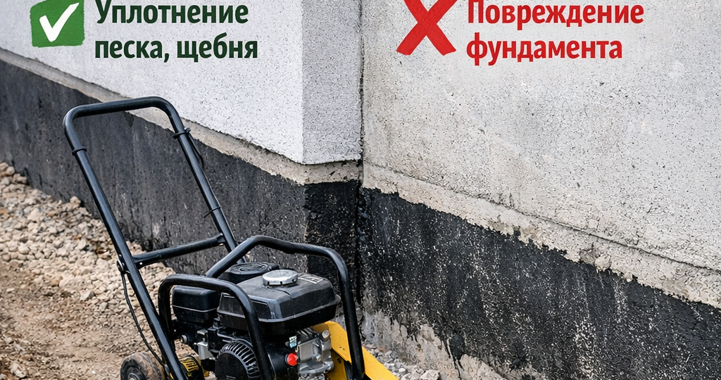 🧰 Виброплита у фундамента: где помогает, а где может навредить