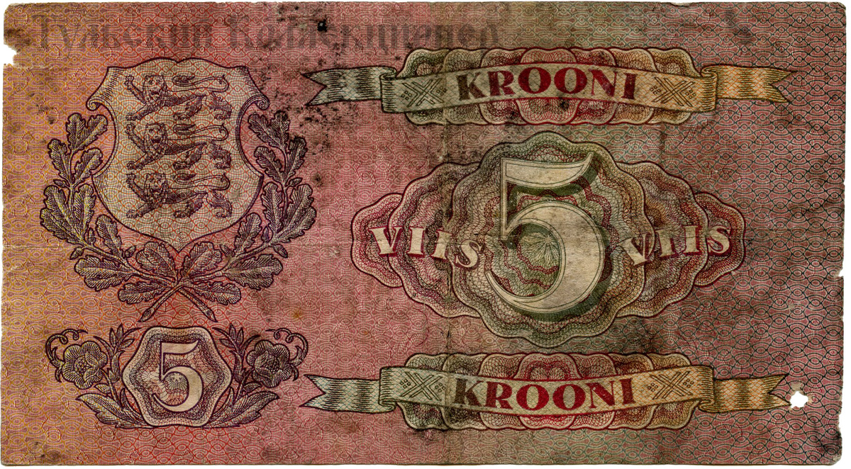 пять эстонских крон 1929 года