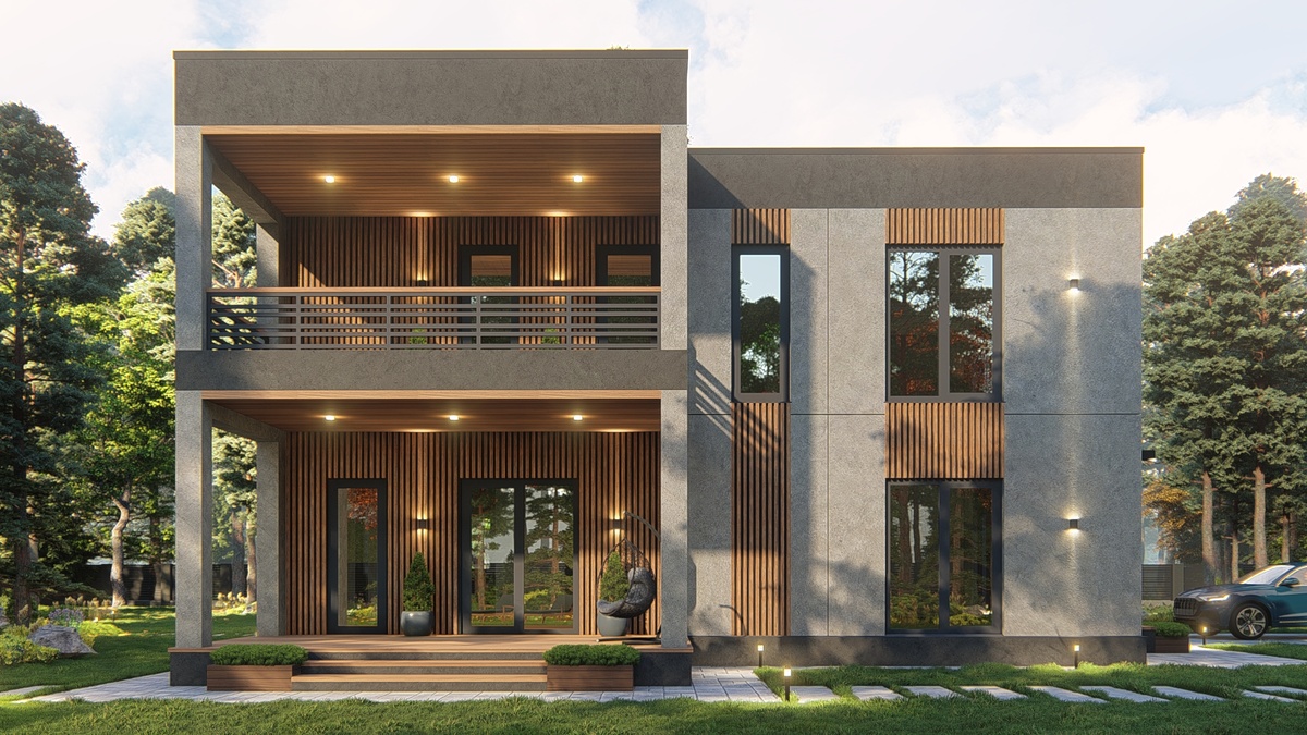 Проект дома их железобетонных панелей от АСК UMAHOUSE - Королев (UMA18) https://umahouse.ru/uma18