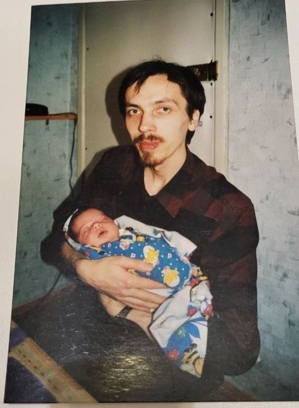 Петя и папа.