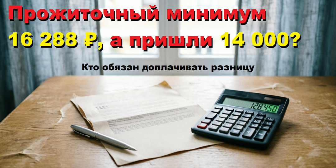 Прожиточный минимум 16 288 ₽, а мне пришли 14 000: куда идти за доплатой