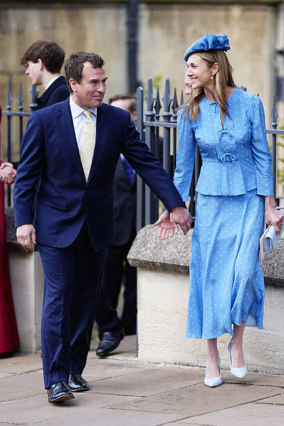 Питер Филлипс и Харриет Сперлинг после пасхальной службы в часовне Святого Георгия в Виндзорском замке, Беркшир. Дата съемки: воскресенье, 5 апреля 2026 года. Фото Aaron Chown/PA Images via Getty Images