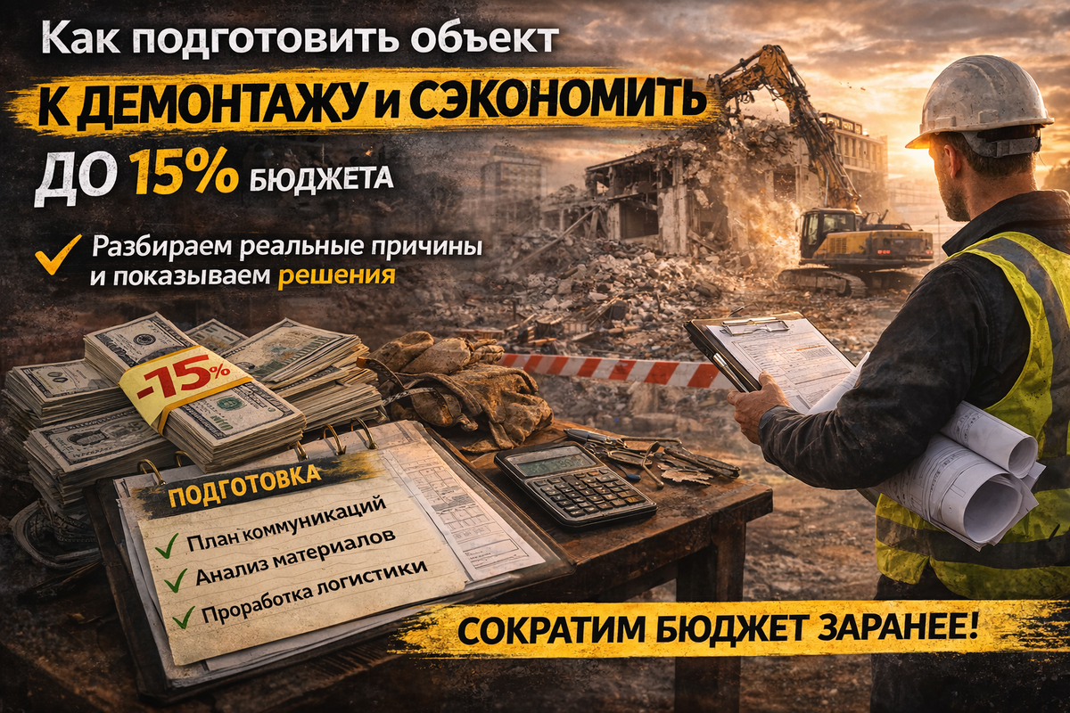 Как подготовить объект к демонтажу и сэкономить до 15% бюджета
