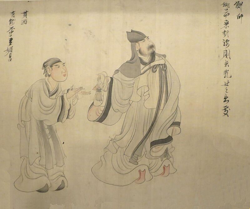 «Отказ от официальной печати» из рукописного свитка «Сцены из жизни Тао Юаньмина» Чэнь Хуншоу (1598-1652), династия Цин, датированного 1650 годом, тушь и цвет на шелке, Художественный музей Гонолулу