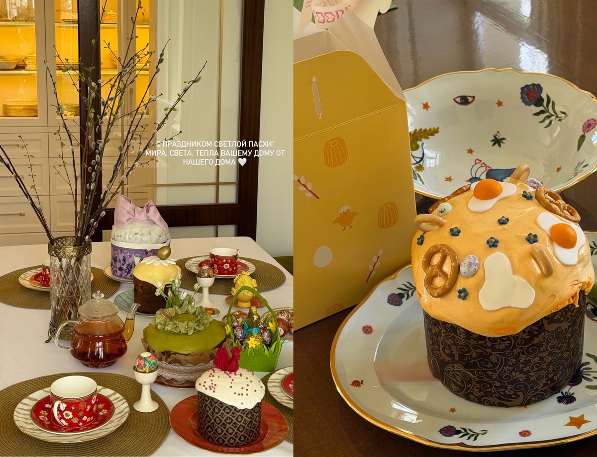 Пасхальный стол Стеши Маликовой. Фото: соцсети